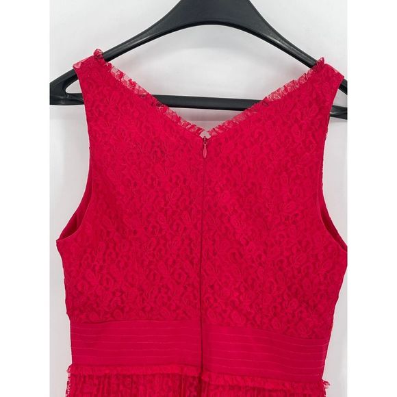 French Connection Dress Women 4 Amity Lace Pink Embroidered Floral Sleeveless - Picture 10 of 12